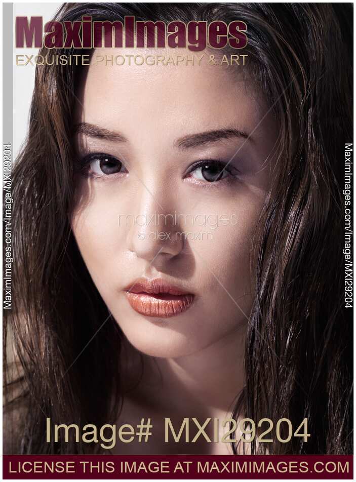Beautiful young asian woman closeup of face