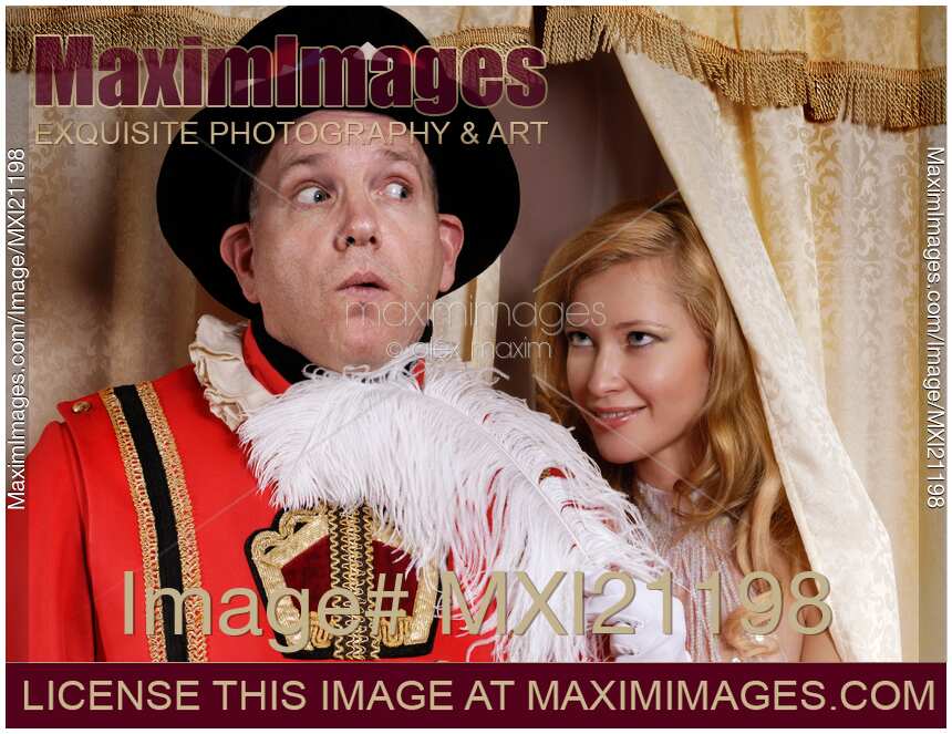 Beautiful Young Lady Distracting a Beefeater