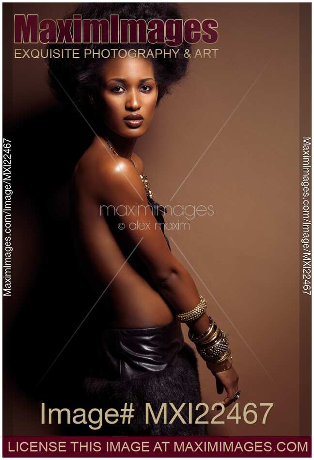 Beautiful Young Woman on Brown Background