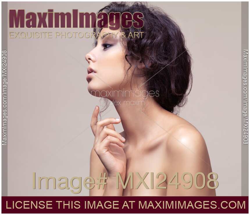 Beautiful young woman profile portrait