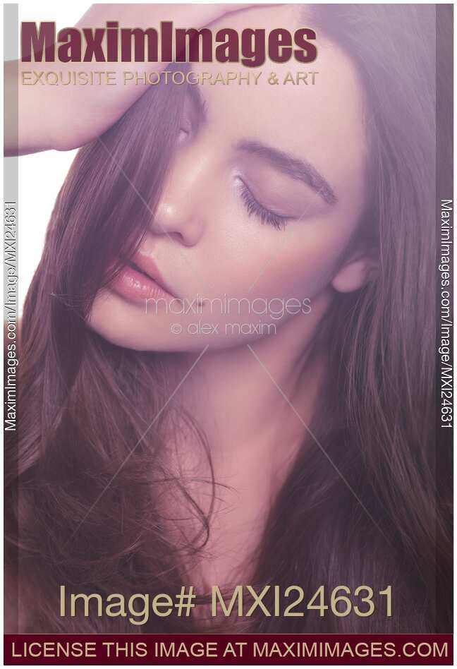 Beauty portrait of a young woman with closed eyes