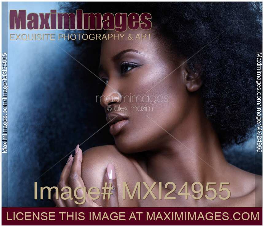 Beauty portrait of beautiful black african american woman face