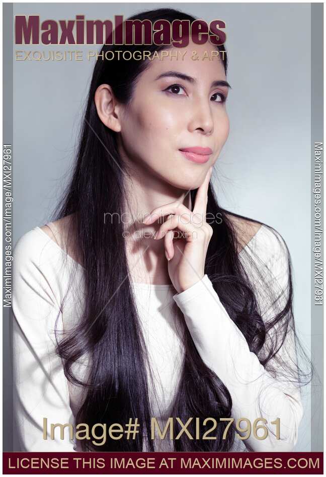 Beauty portrait of Japanese woman with long hair