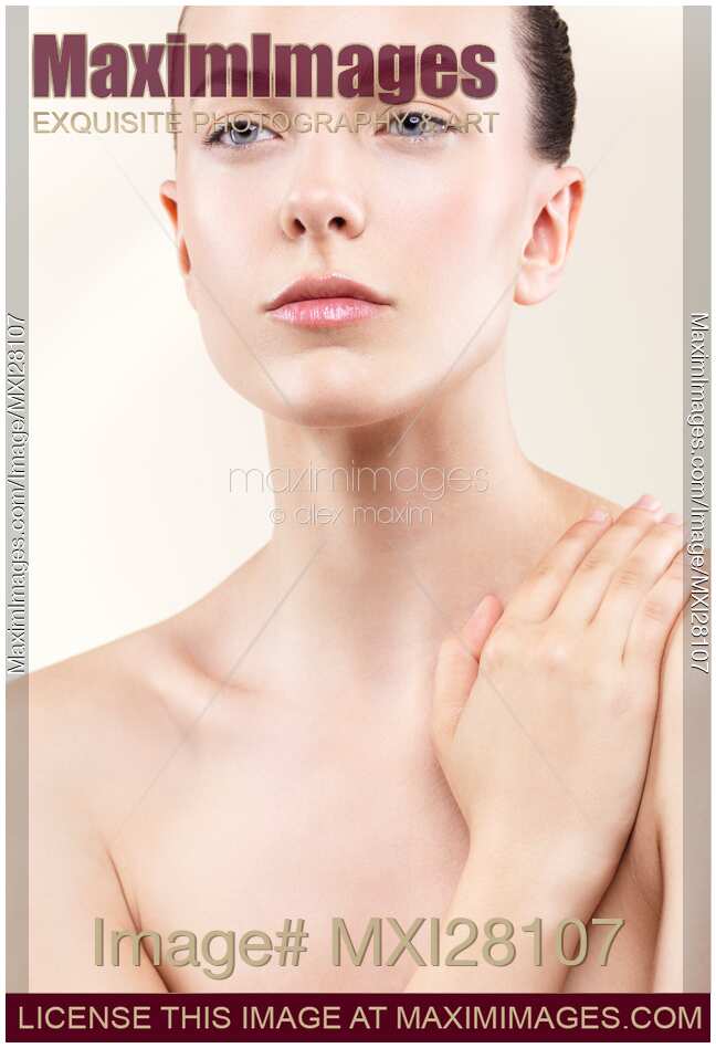Beauty portrait of young beautiful woman with clean natural look