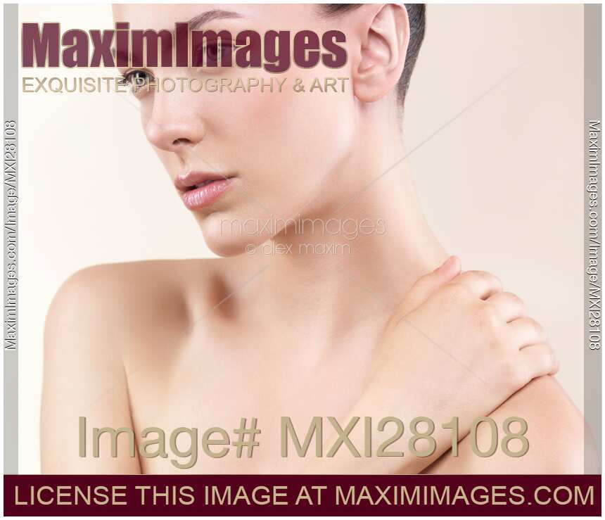 Beauty portrait of young woman with clean natural look