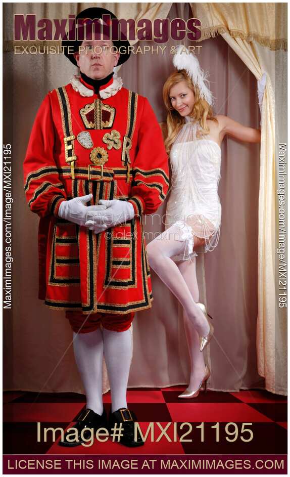 Beefeater and a Beautiful Young Lady