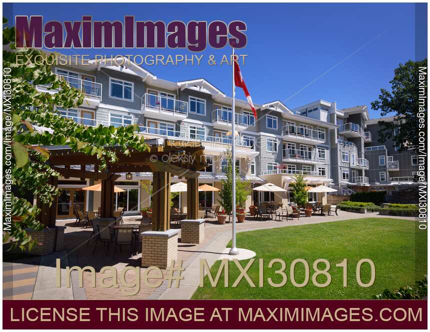 Photo of Berwick Comox Valley retirement community residential building in BC Canada Stock