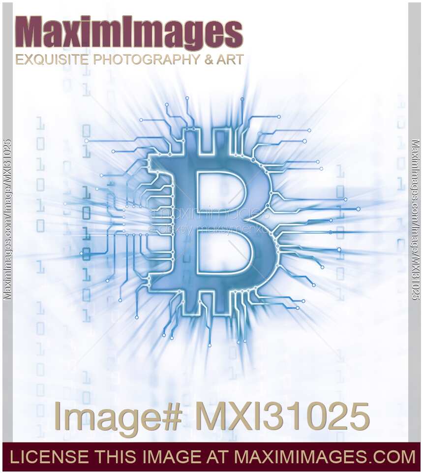 Bitcoin cryptocurrency digital currency symbol blue on white
