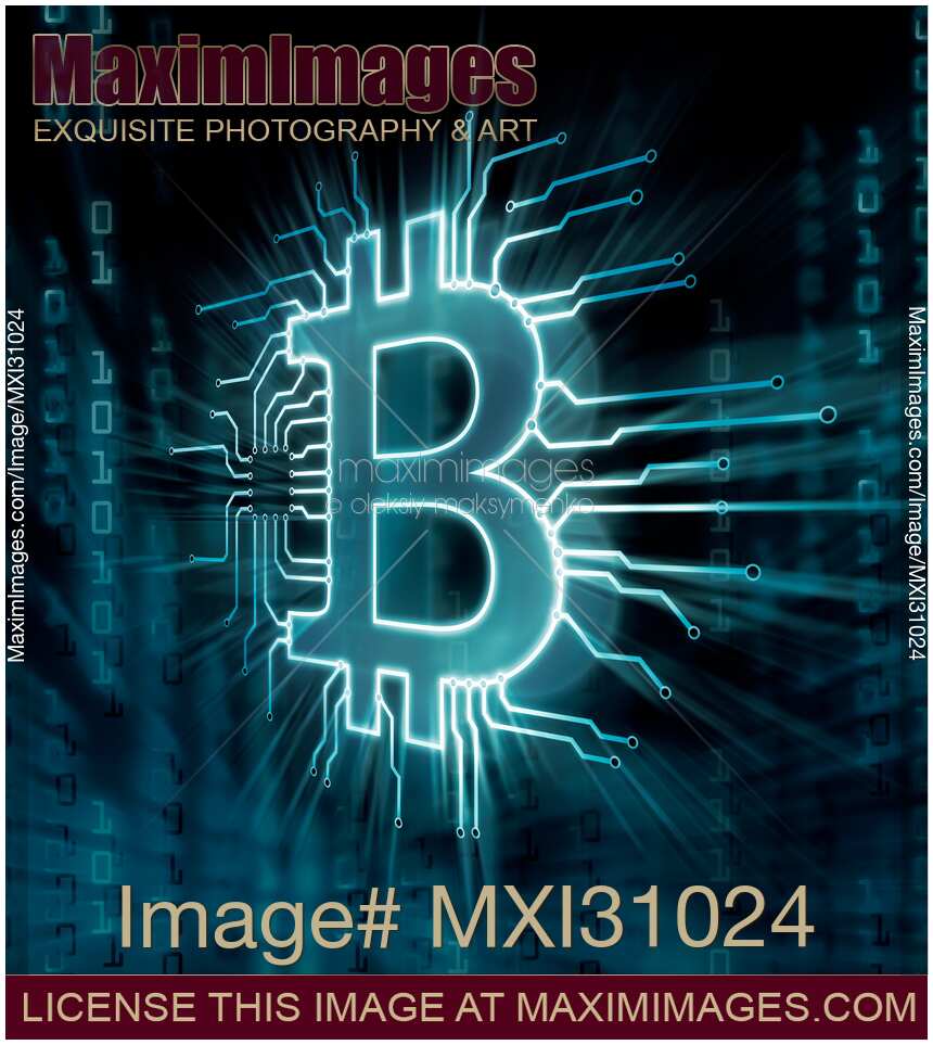 Bitcoin cryptocurrency symbol digital currency logo artistic illustration