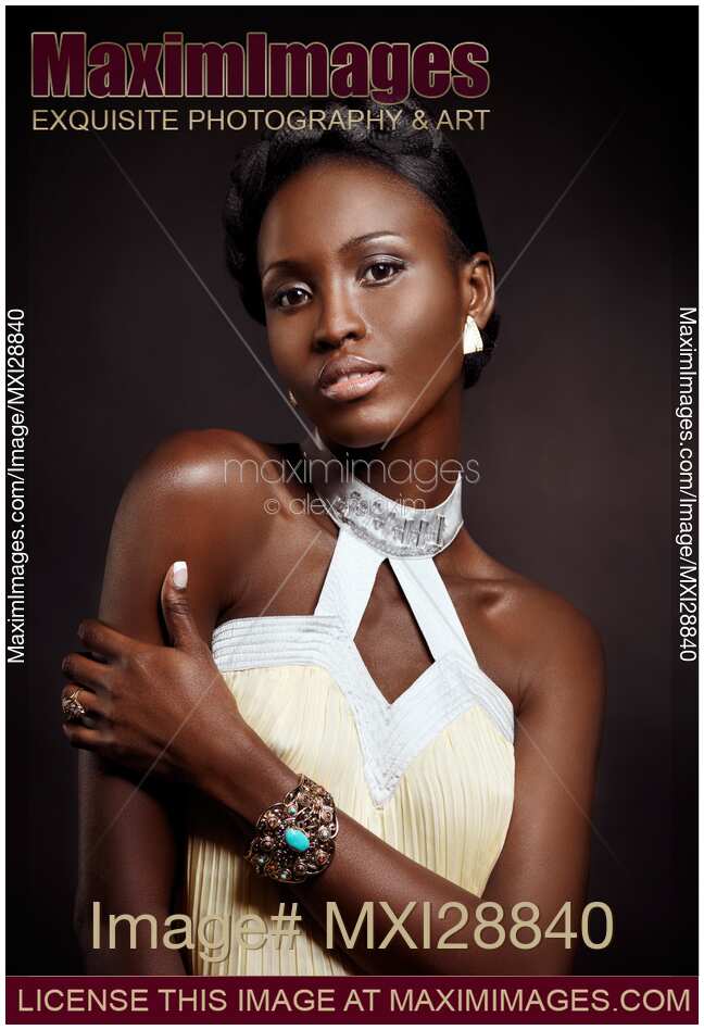 Photo of Black African-american woman exotic beauty face portrait