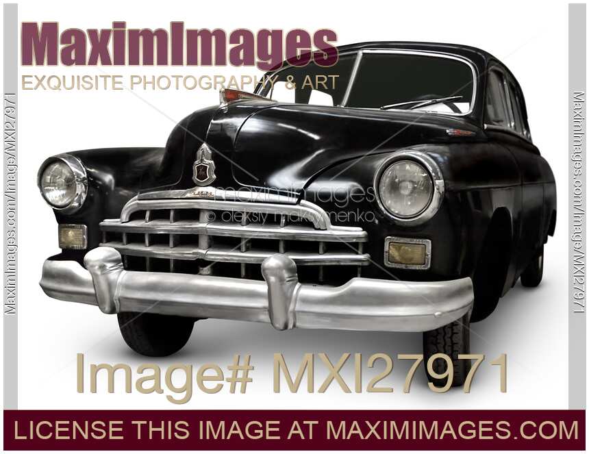 Black GAZ-12 ZIM vintage Russian car
