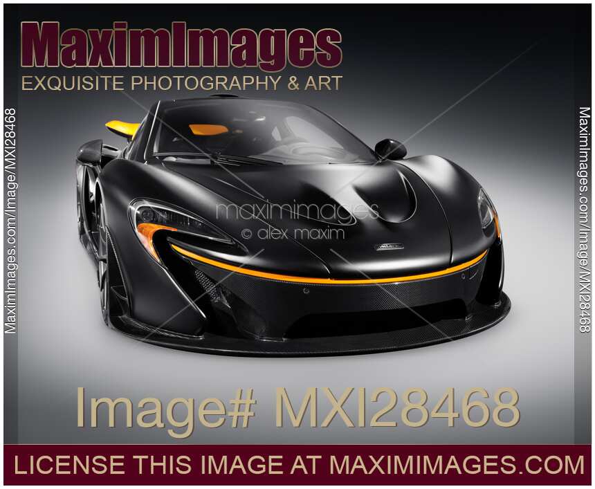 Black McLaren P1 plug-in hybrid supercar sports car