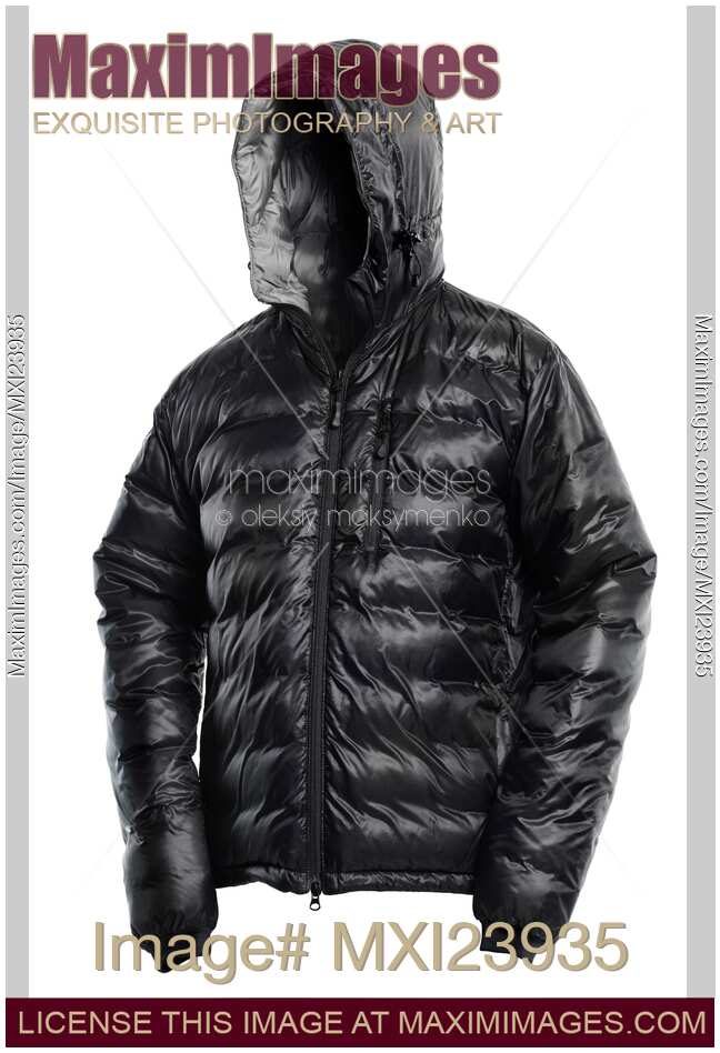 Black Winter Jacket on White Background