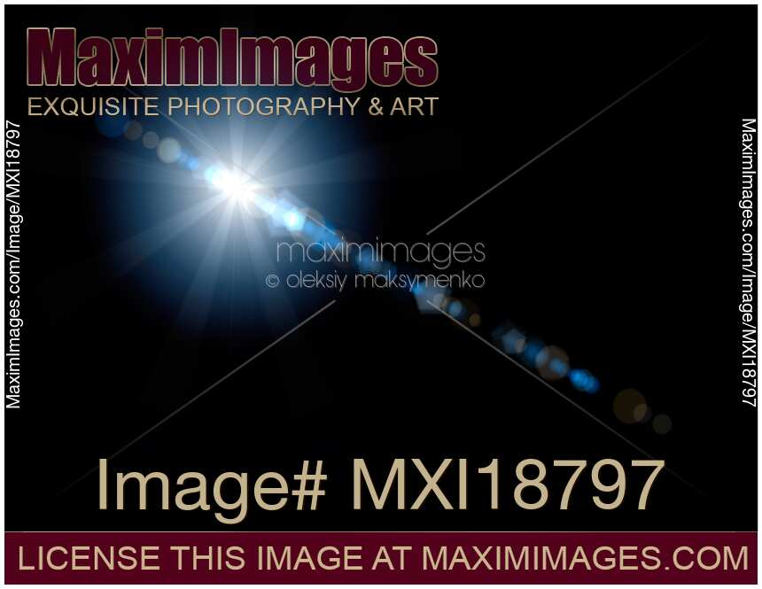 Blue sun lens flare graphic effect