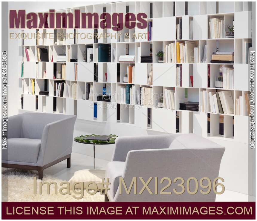 Bookcase wall interior design