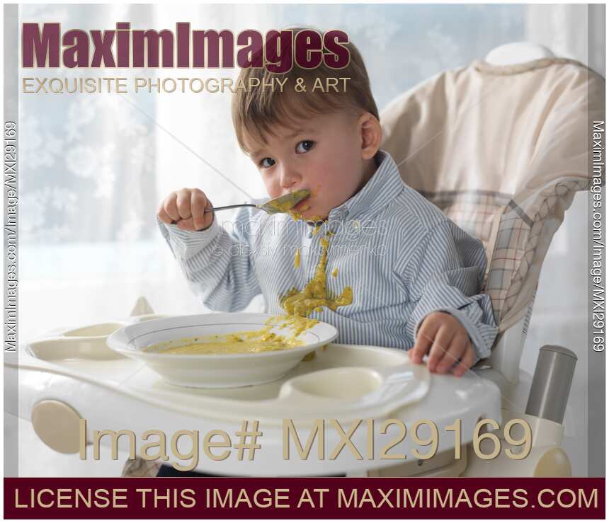 Boy Eating Soup