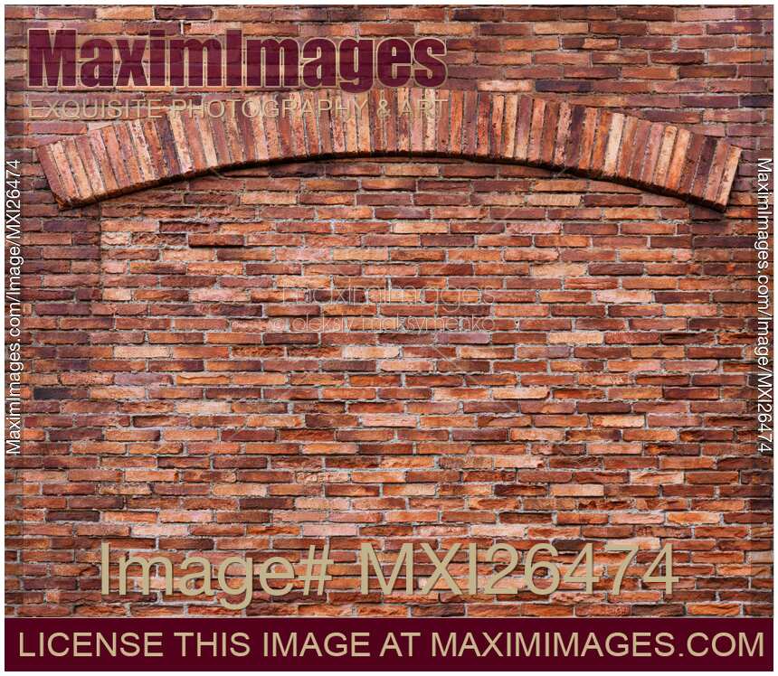 Brick wall with an arch