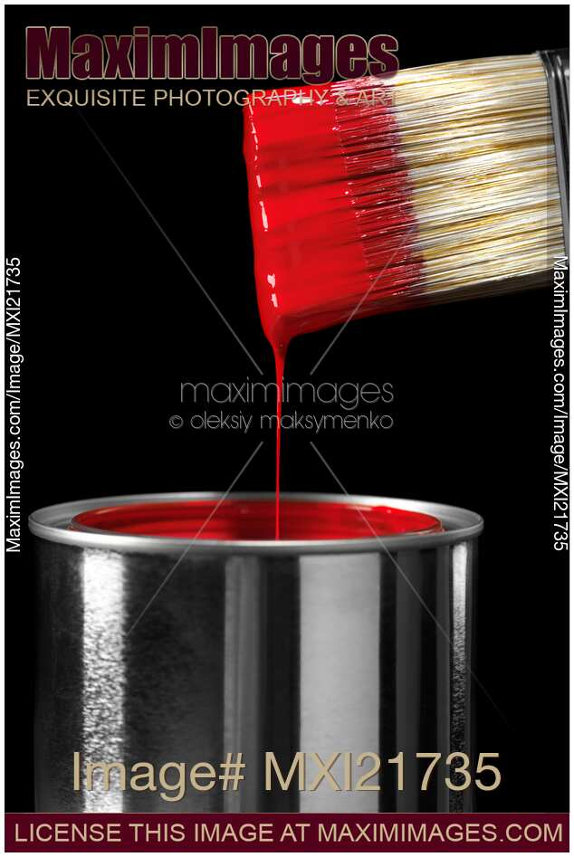 Brush Dipped in Red Paint