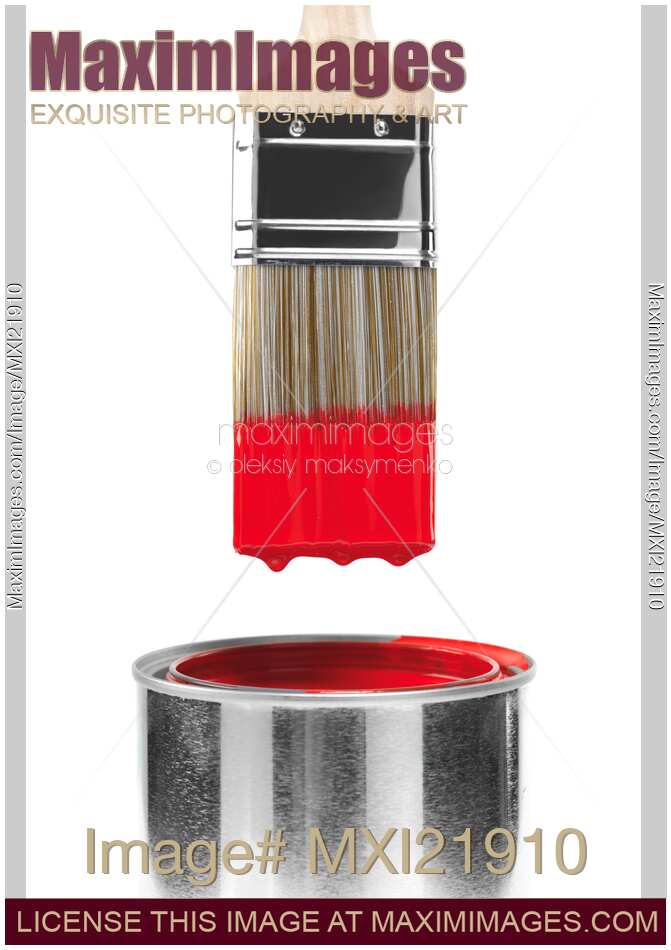 Brush Dipped in Red Paint