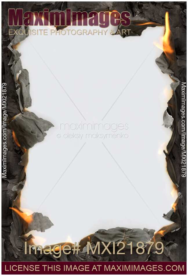 Burning Ashes Revealing White Background