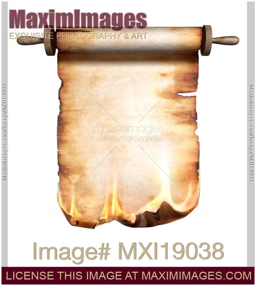 Burning Roll of Parchment Conceptual Background