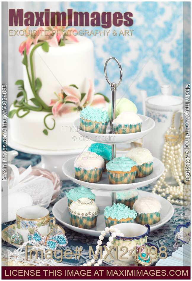 Cakes, jewelry and accessories still life