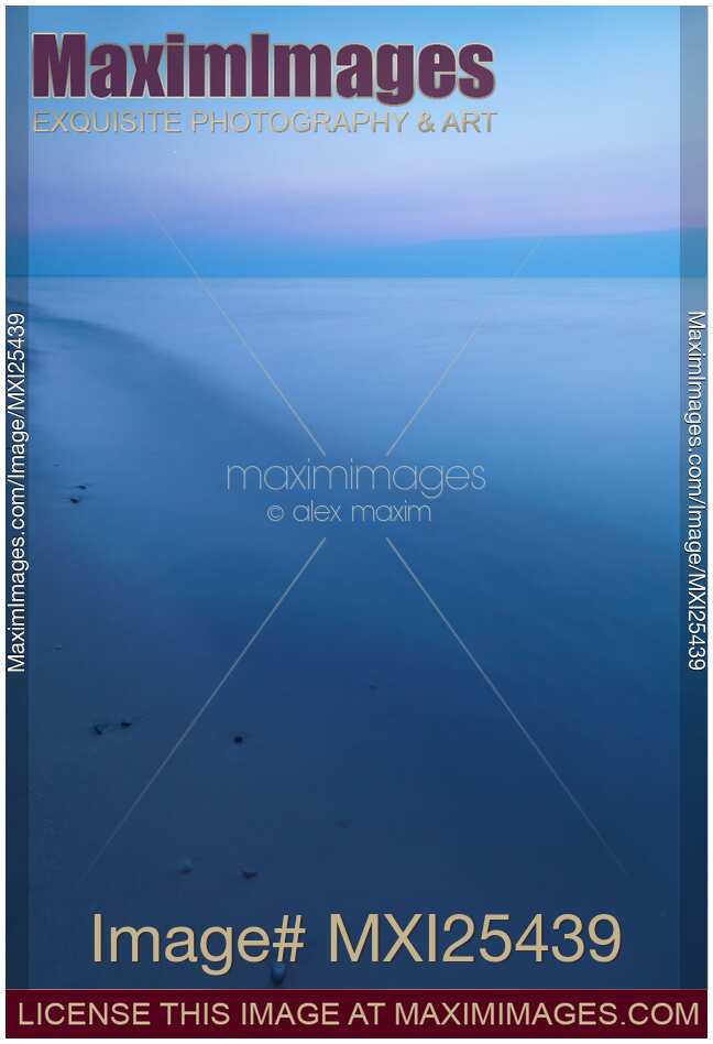 Calm lake Huron at dusk