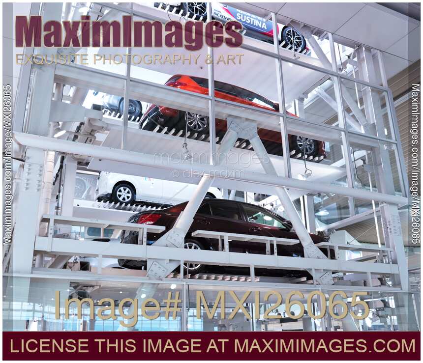 Cars in multi-level parking garage