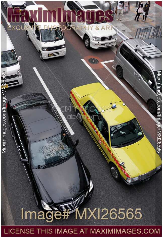 Cars on street in Tokyo