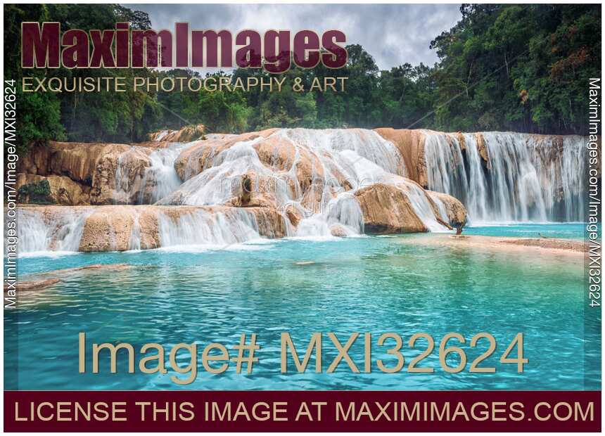 Cascadas de Agua Azul tropical waterfall in Chiapas Mexico Nature scenery