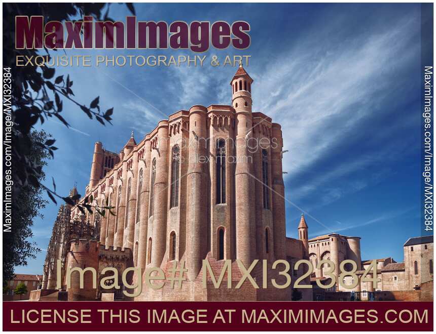 Cathedral Basilica of Saint Cecilia town of Albi Southern France artistic daytime scenery Sainte-Cécile d'Albi