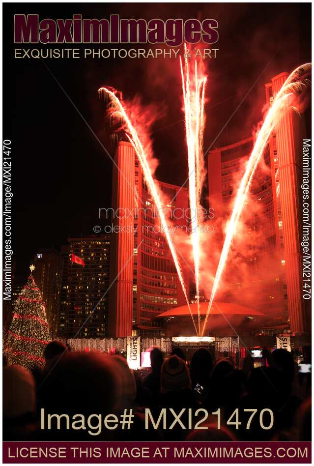 Cavalcade of Lights Fireworks at Toronto City Hall