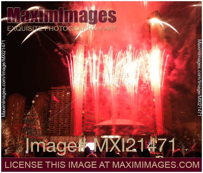 Cavalcade of Lights Fireworks at Toronto City Hall