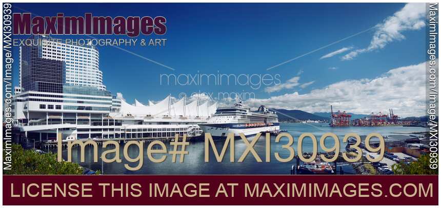 Celebrity Millennium Cruise Ship docked in at Canada Place Convention Centre downtown Vancouver
