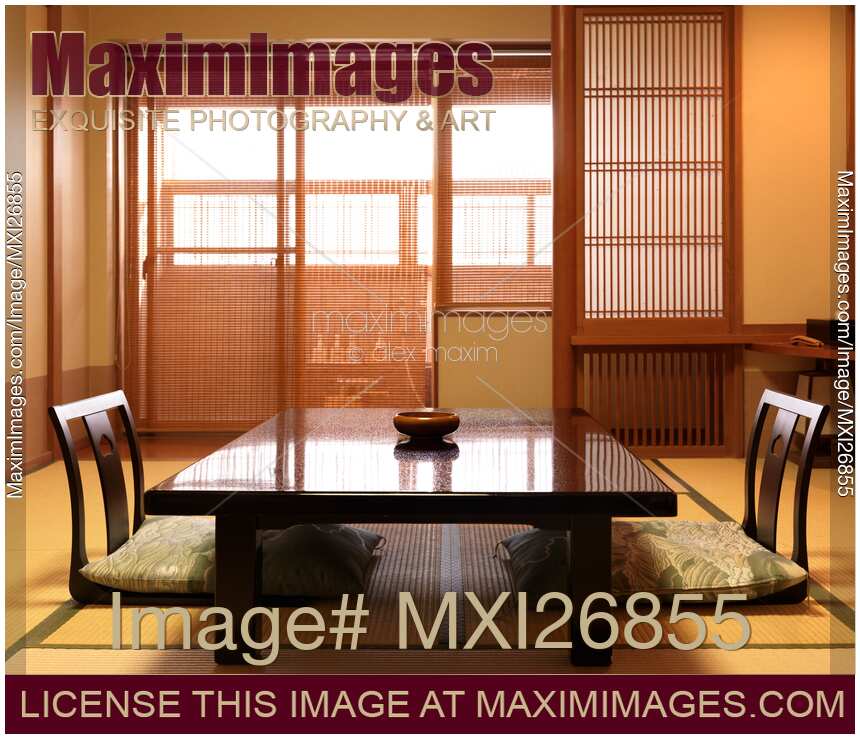 Chabudai Japanese tea table and zaisu chairs