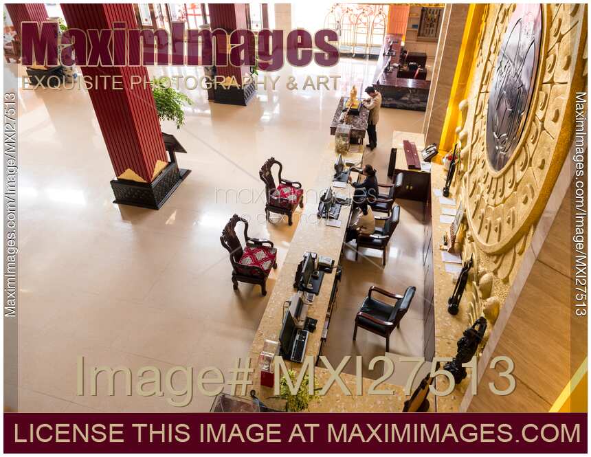 Chan Wu hotel lobby and reception in DengFeng China