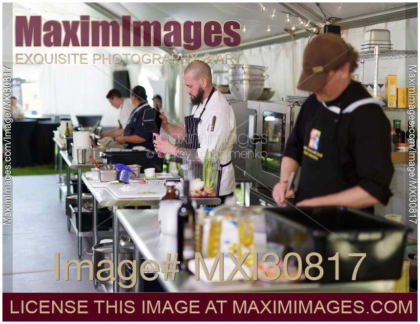 Chefs competing at BC Seafood Festival Chef Challenge in Comox Canada
