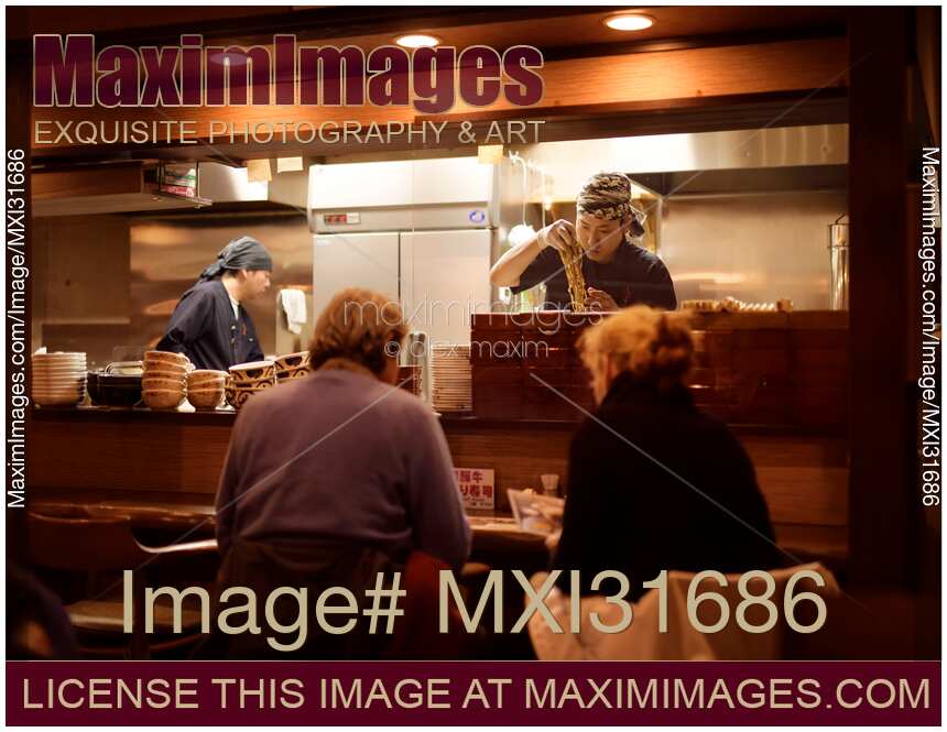 Chefs in a Japanese Soba noodle restaurant