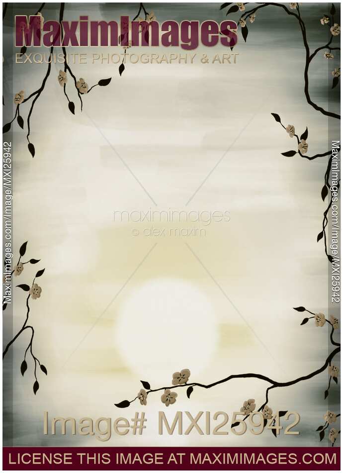 Cherry Blossom over sunrise sun