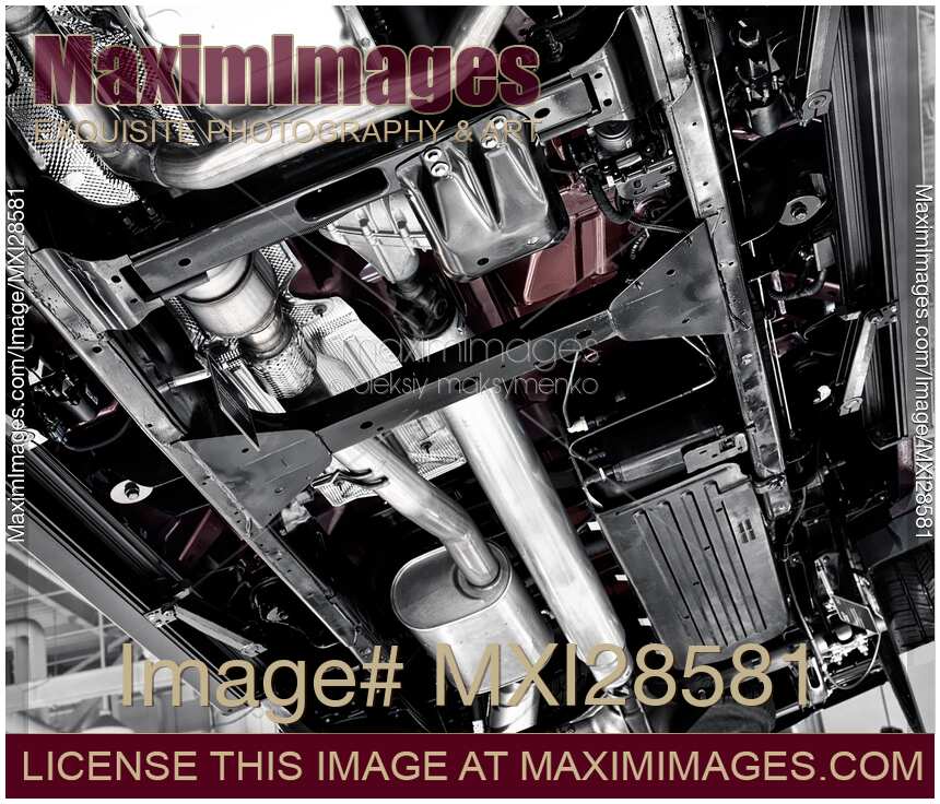 Chevrolet Pickup Truck underside transmission and exhaust systems
