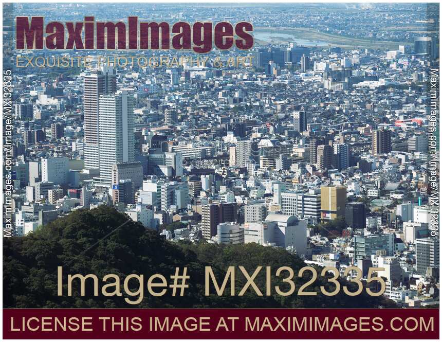City of Gifu aerial scenery of the modern architecture and high-rise buildings