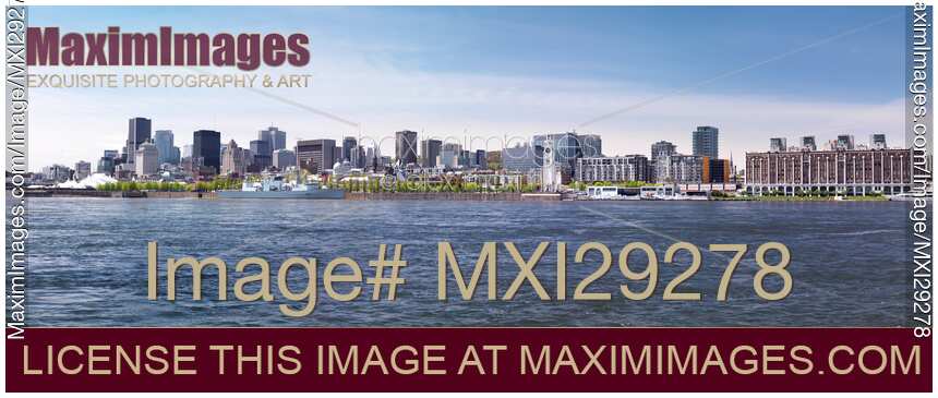 City of Montreal waterfront skyline panorama
