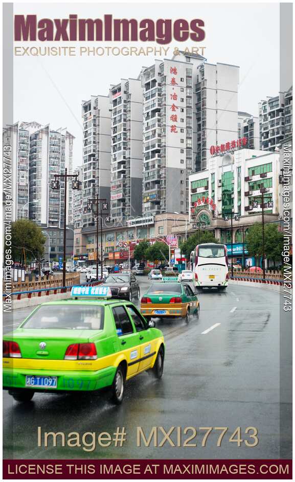 City street scenery in Zhangjiajie China