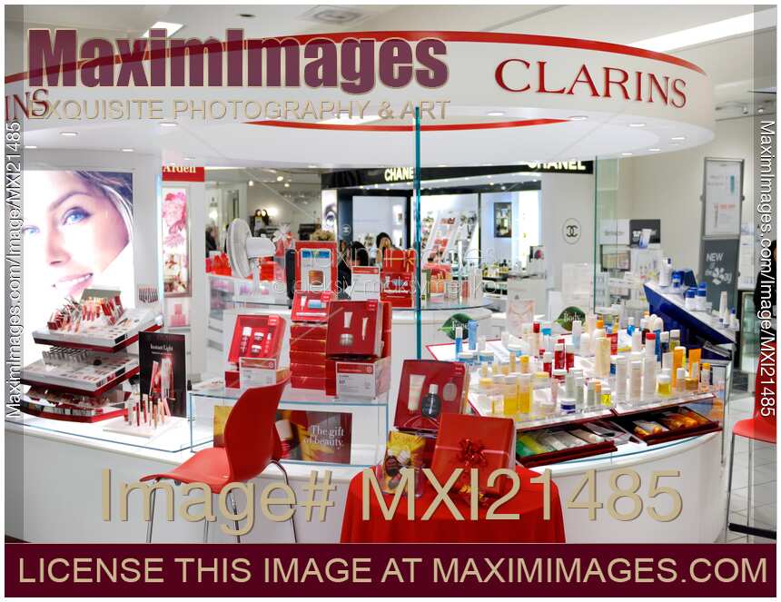 Clarins Cosmetics Display in a Mall