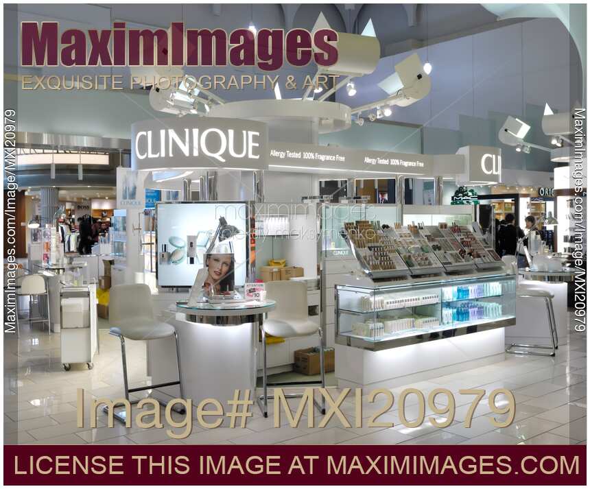Clinique Cosmetics Display in a Mall