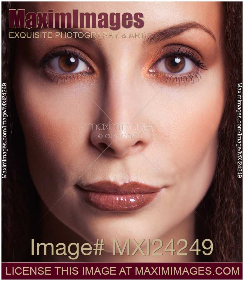 Closeup face portrait of a beautiful woman
