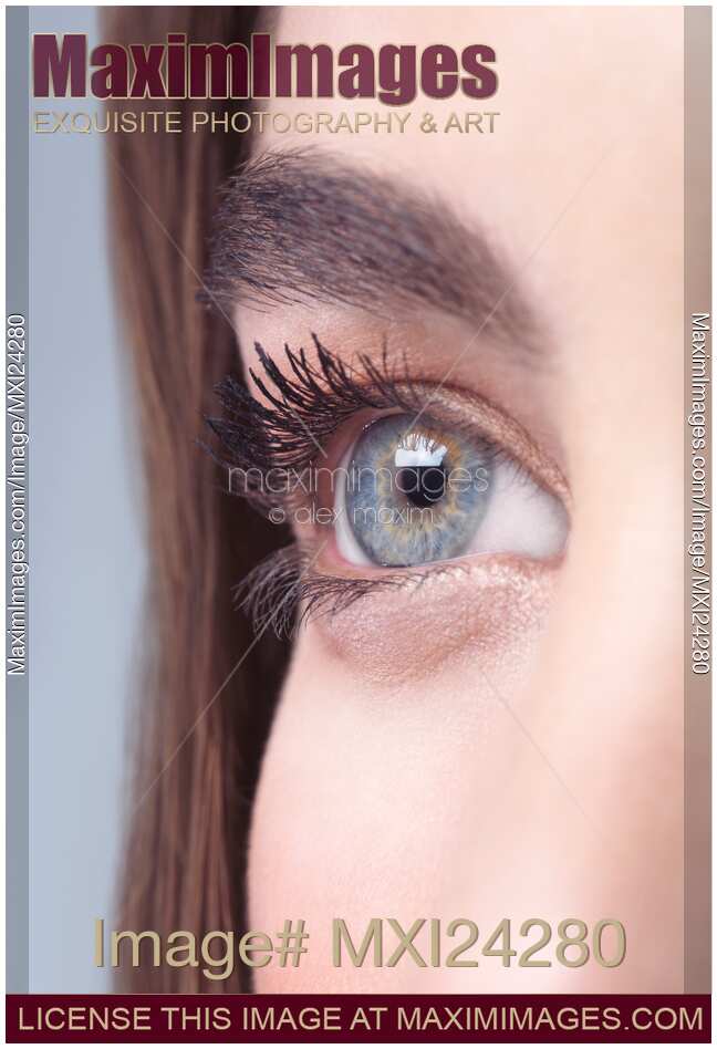 Closeup of a young woman eye