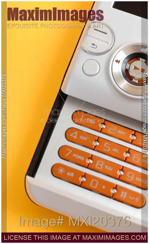 Closeup of Cell Phone on Yellow