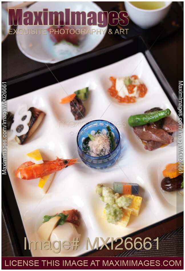 Closeup of meal at Japanese restaurant