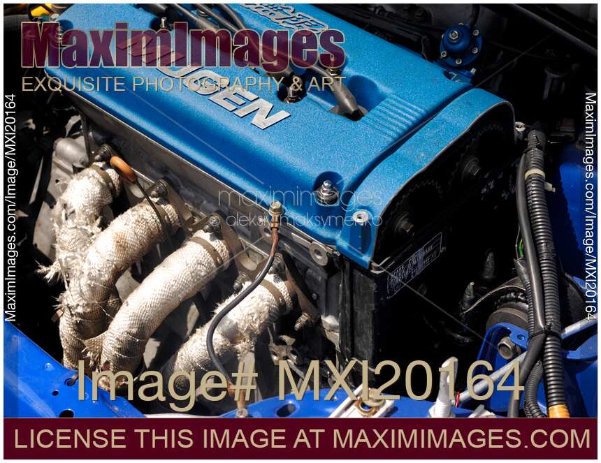 Closeup of Racing Car Engine